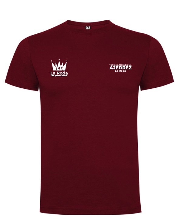Camiseta oficial Open Chess La Roda – Granate