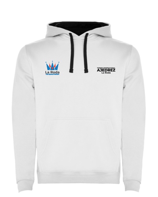 Sudadera oficial Open Chess La Roda – Blanca