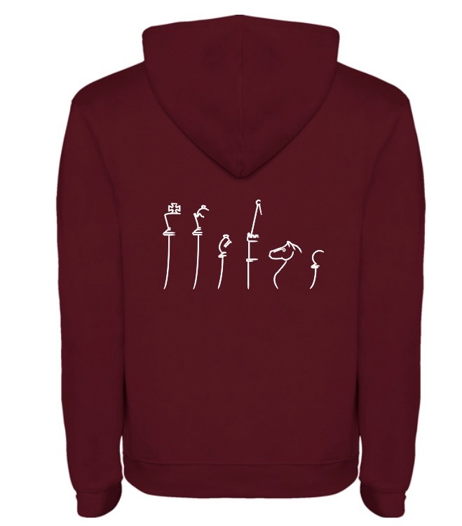 Sudadera oficial Open Chess La Roda – Granate - Imagen 2